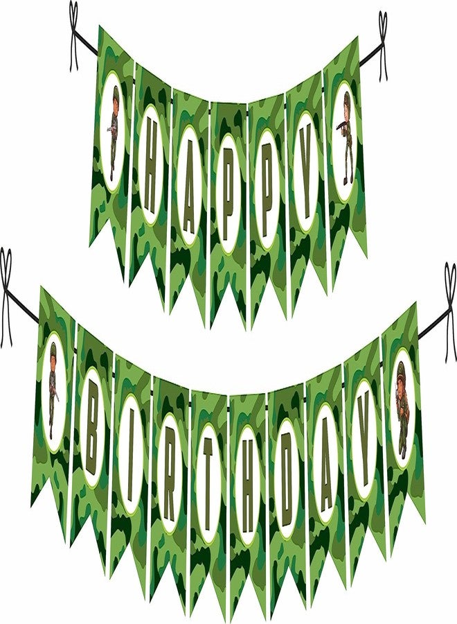 Untumble Camouflage Birthday Decoration Kit | Army Theme With Golden Foil Curtain, Happy Birthday Banner, Posters & Balloons | Military Decorations | Pack of 108 - Image 3